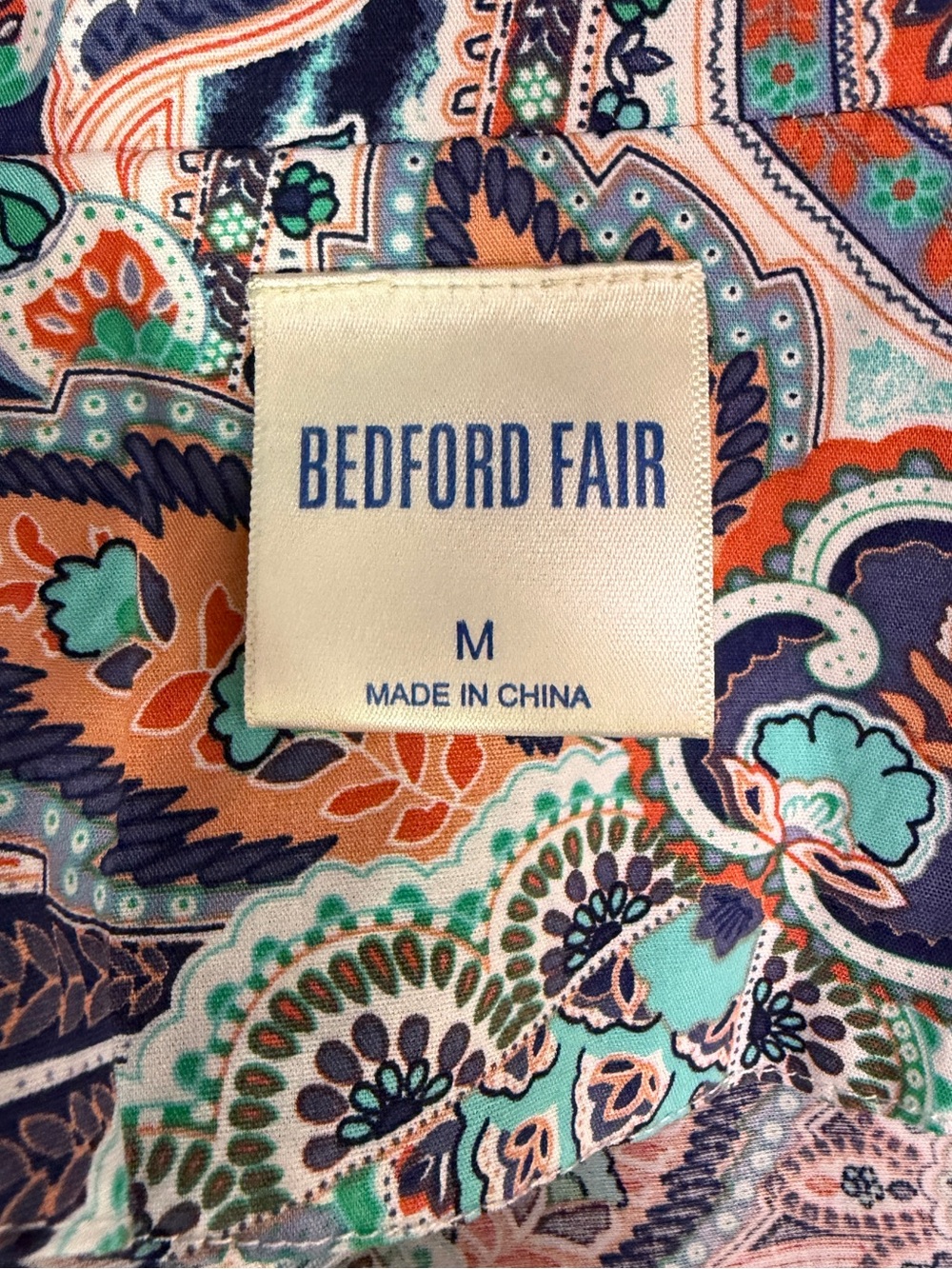 Bedford Fair Medium Paisley Blazer Jacket Stretch Cotton Boho - Picture 10 of 11